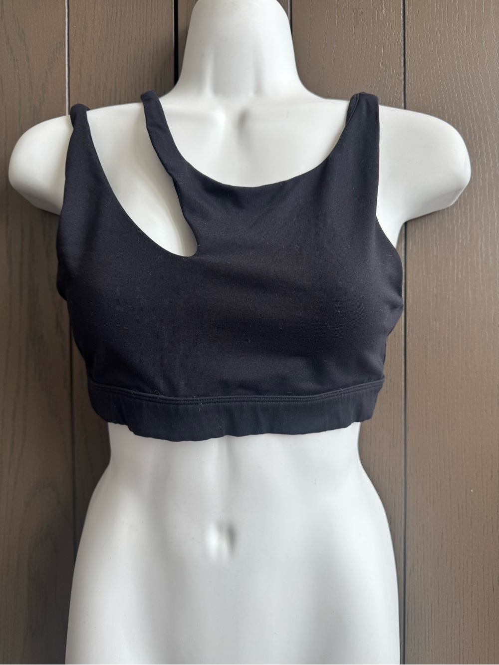 ALO Yoga Black Asymmetric Cutout Sports Bra
